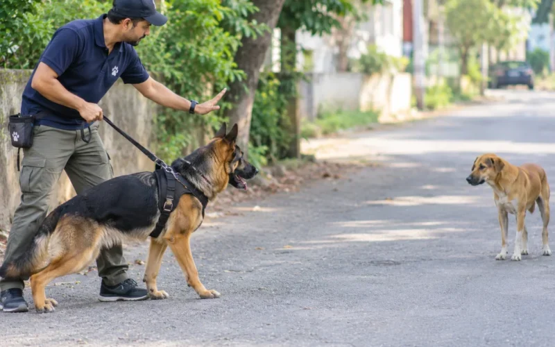 Teaching dog not to confront with street dogs